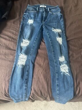 PaxSun Distressed High-Rise Women’s Jeans - Blue